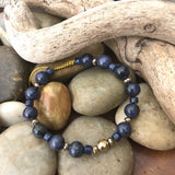 Third-eye Shambala Bracelet with Dumortierite