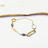 Mixed with Bronze Bracelet_quartz & pearl