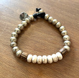 closer look at white Buffalo Bracelet for men