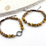 Set of Band'O Shambala Bracelets with Sterling Silver, Tigereye & Sandalwood beads