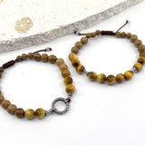 Set of Band'O Shambala Bracelets with Sterling Silver, Tigereye & Sandalwood beads