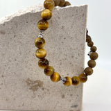 Band'O Shambala Bracelet # 2 with Sterling Silver, Golden Tigereye & Sandalwood beads _closelook