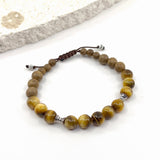 Band'O Shambala Bracelet # 2 with Sterling Silver, Golden Tigereye & Sandalwood beads
