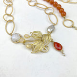 Vn. Carnelian King 2 Necklace_closer look at the Vin. filagree Pin