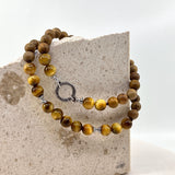 Closer look of Set of Band'O Shambala Bracelets with Sterling Silver, Tigereye & Sandalwood beads