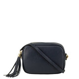 Pebbled leather Camera Bag with tassel_Black
