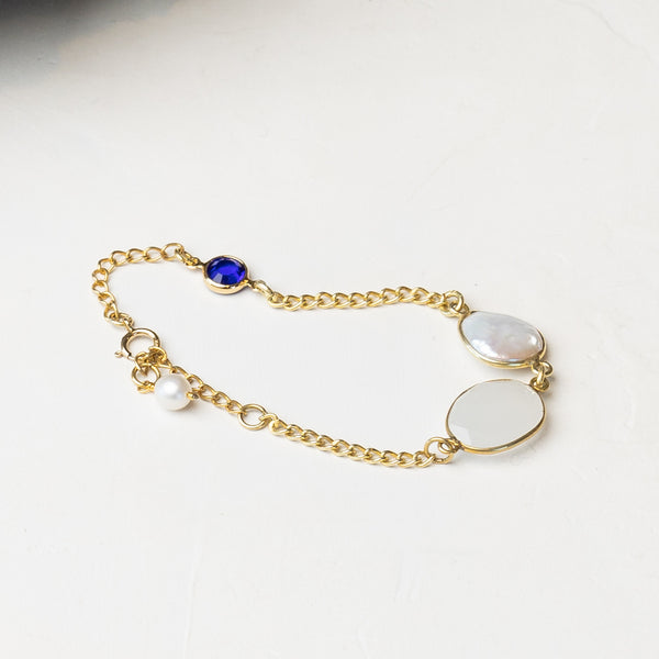 I Pearl 2 Bracelet with Milky Quartz & Coin Pearl