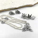 Krementz Set of Necklace, Earrings, & Pin