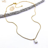16-18" 14k gold filled Single Pearl Chip Necklace