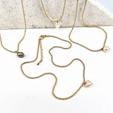 16-18" 14k gold filled Single Pearl Necklace _collection