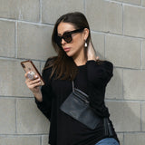 Tassel Belt/Bag_Black with Nickel Hardware