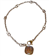 16kgf double ring chain bracelet with Copper Infused Quartz Charm