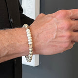 White Buffalo Bracelet worn by model