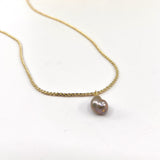 16-18" 14k gold filled Single Baroque Pearl Necklace _close up