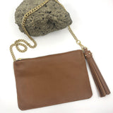 Nat.Brass Tassel Belt & Bag_Caramel