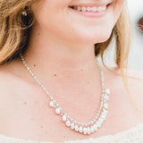 First Dance_Flirty pearl necklace on model