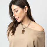 Andalusite gemstone necklace_model show