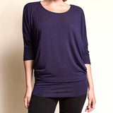 Bamboo Dolman Top_Navy