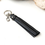 Black Licorice Tassel Key chain/nickel hardware