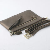 Crossbody Clutch_bronze tumbled leather