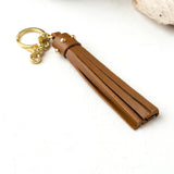 Caramel Tassel Key Chain/nat.brass hardware