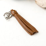 Caramel Tassel Key Chain/nickel hardware