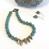 Green with Jade Necklace & Earrings