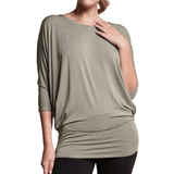 Bamboo Dolman Drape Top_Olive