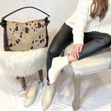 Postino Brown Leather Bag with Cow Hide leather flap