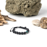 Men's Shambala Bracelet no.9_Black lava and turquoise