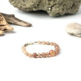 Sunstone Hand knotted Bracelet-14kgf clasp