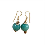 Top grade green Jade gold filled earrings