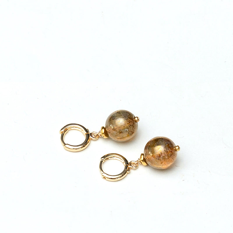 Gold Filled, Vintage Italian Handblown glass earrings