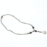925 Vintage Marcasite & Baroque Pearl Necklace