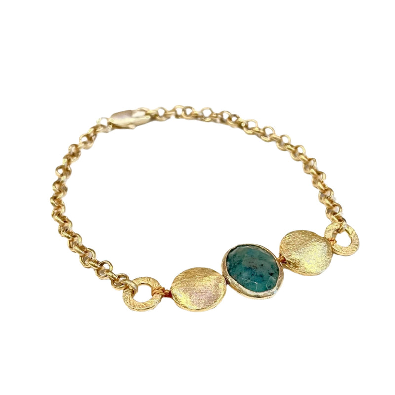 Raw Emerald & Vermeil Bracelet