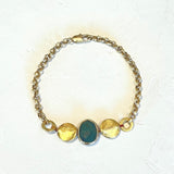 Raw Emerald & Vermeil Bracelet_top view