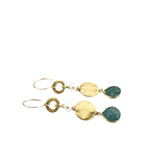 Raw Emerald & Vermeil Earrings