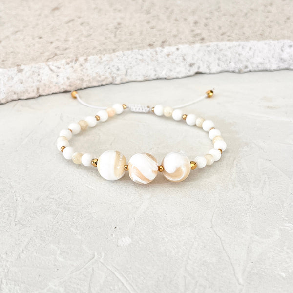 Mother of Pearl Shambala Bracelet # 2