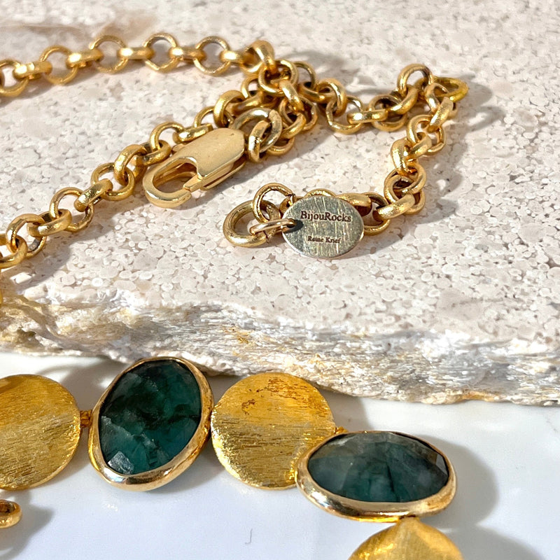 Raw Emerald & Vermeil Necklace_signature tab