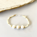 White Mother of Pearl Shambala Bracelet