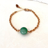 Top grade single jade with gold chain bracelet