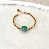 Top grade single jade with gold chain bracelet