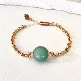 Top grade single jade with gold chain bracelet_closer look