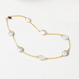 I Pearl 2 Necklace with cobalt blue detail