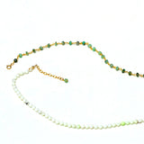 Raw Emerald & Peruvian Opal Necklace-clasp & extender chain