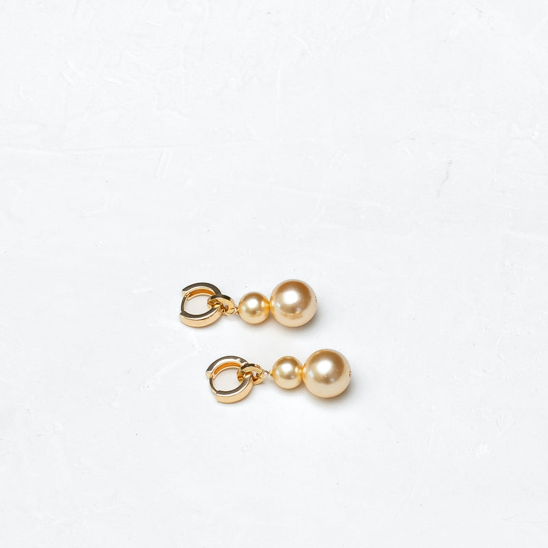 Light Gold South Sea Pearl Gold Filled Huggie Earrings