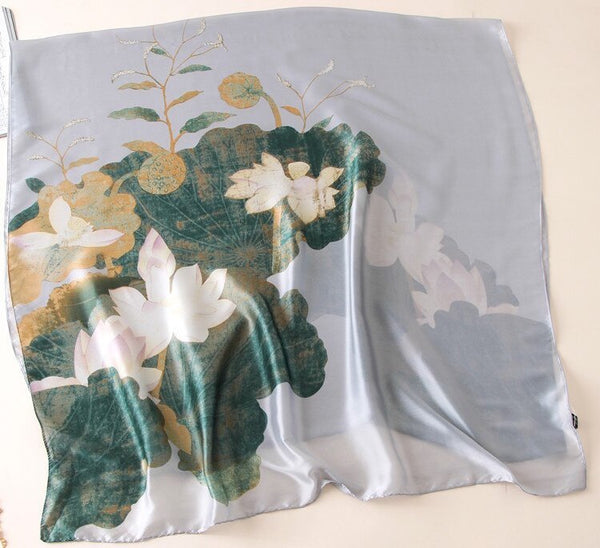 Water Lily Silk Scarf