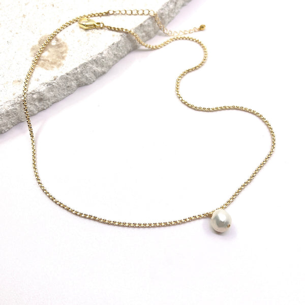 Single White Pearl Necklace