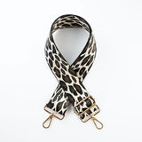 Leopard 2" x-wide woven bag strap_beige/black/brown