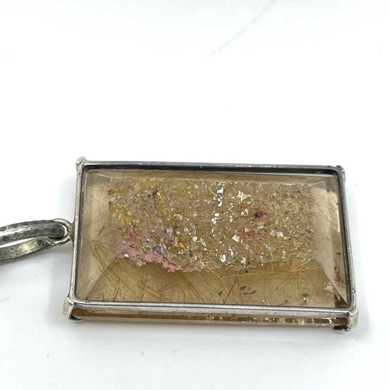 Andalusite gemstone pendant–close up–back 